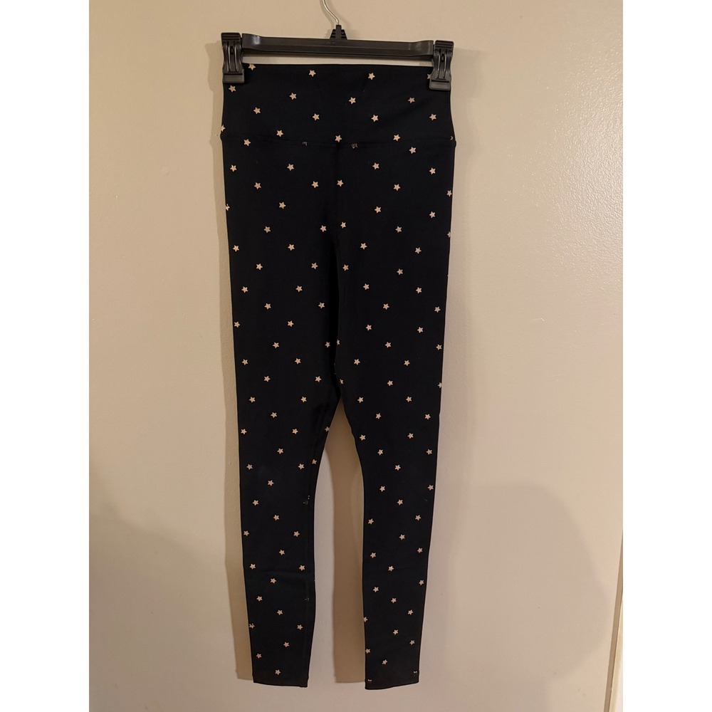 Spiritual Gangster Womens Black Gold Metallic Star Print High Waist Leggings S